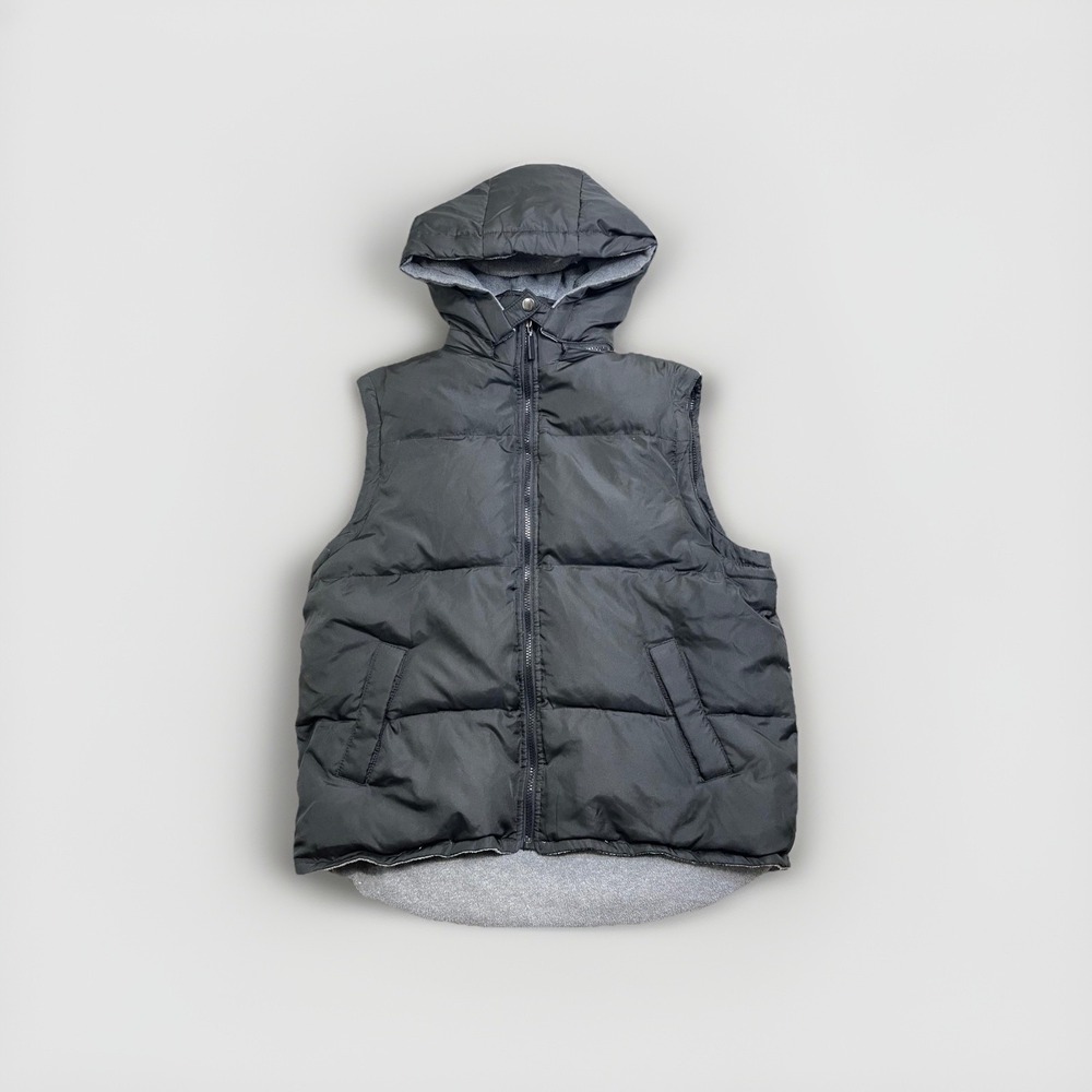 Brandon Thomas Survival Gear Puffer Vest Hooded Black Zip Up Men's Size M‎